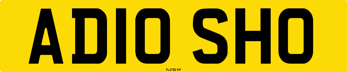AD10 SHO Number Plate