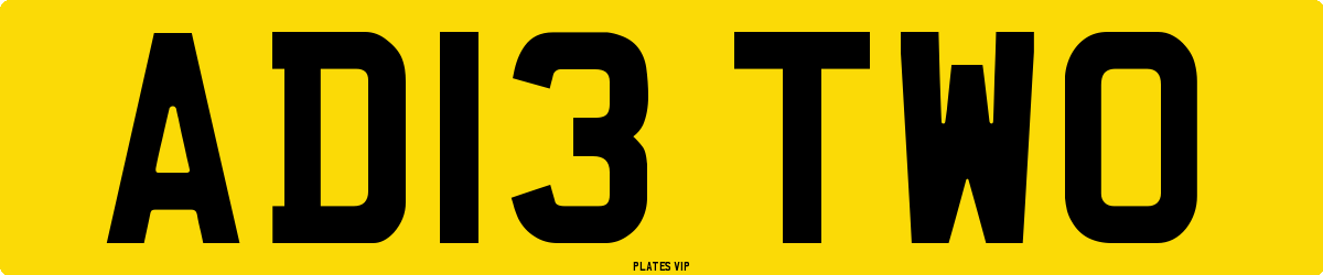 AD13 TWO Number Plate