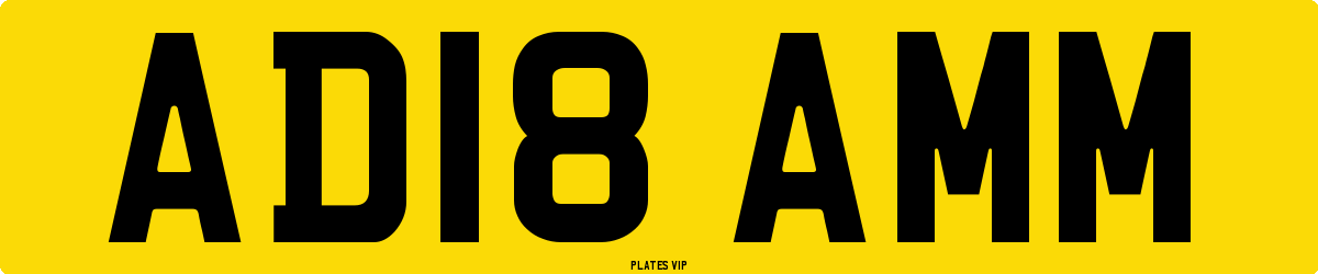 AD18 AMM Number Plate