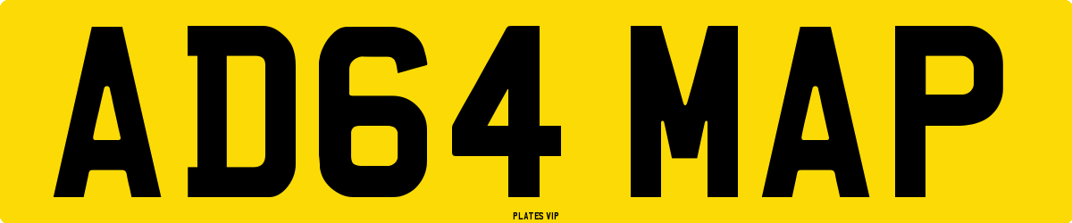 AD64 MAP Number Plate