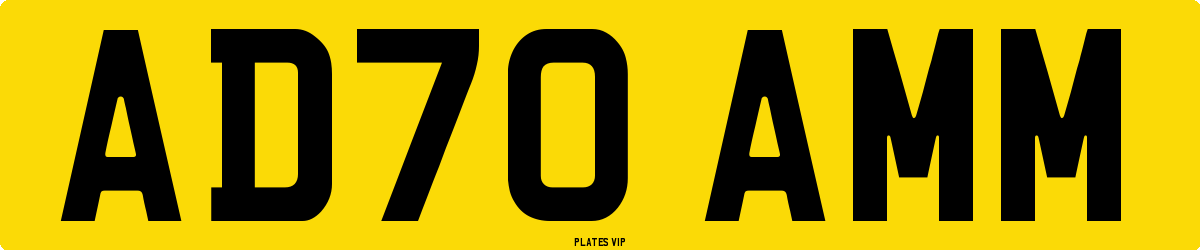 AD70 AMM Number Plate