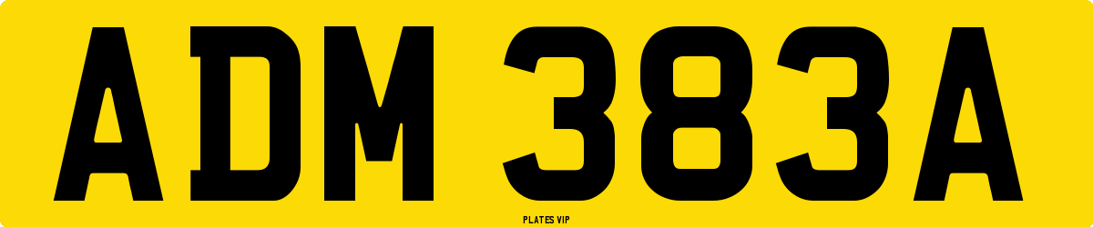 ADM 383A Number Plate