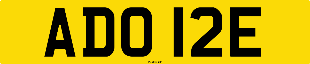 ADO 12E Number Plate