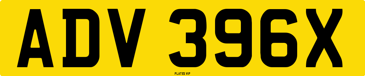 ADV 396X Number Plate