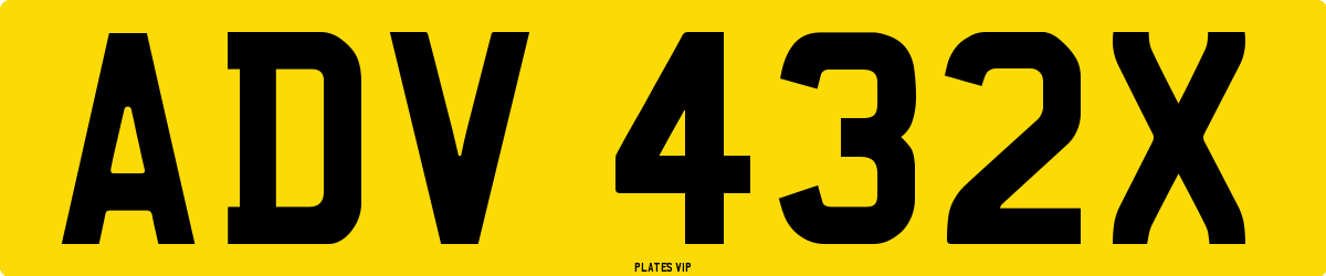 ADV 432X Number Plate