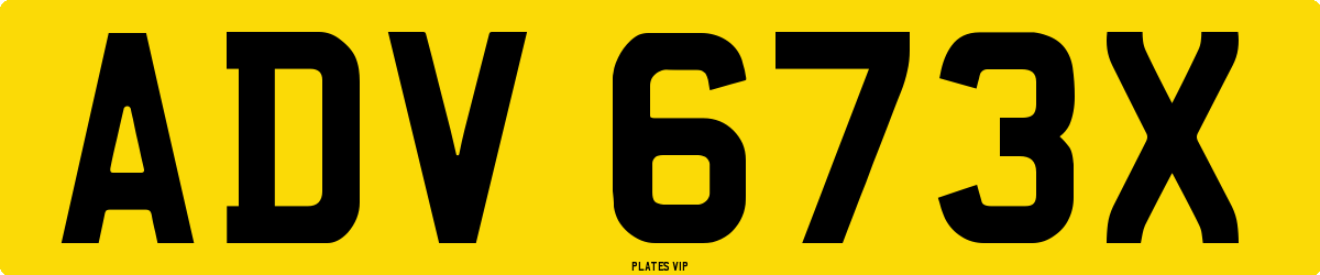 ADV 673X Number Plate