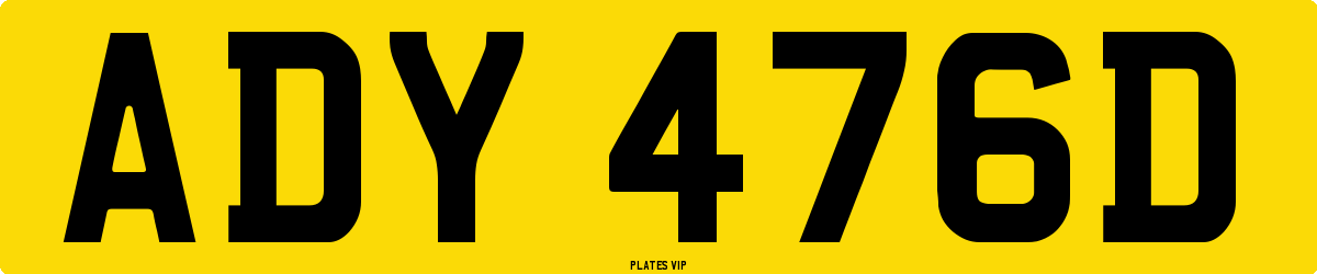 ADY 476D Number Plate