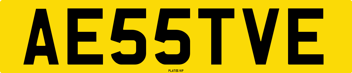 AE 55 TVE Number Plate