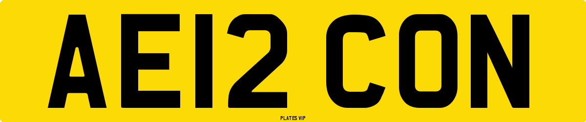 AE12 CON Number Plate