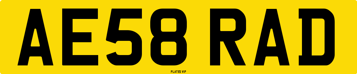 AE58 RAD Number Plate