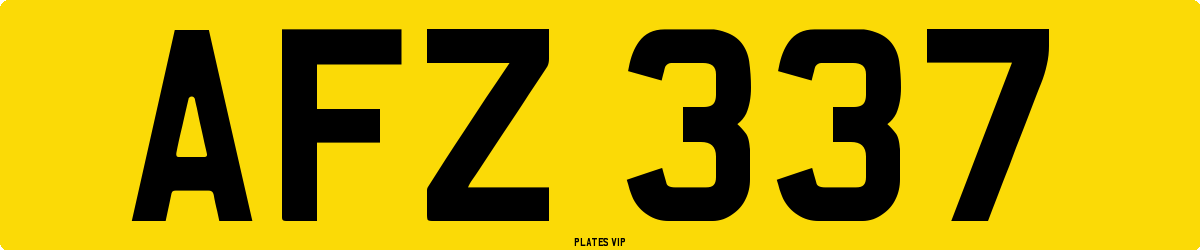 AFZ 337 Number Plate