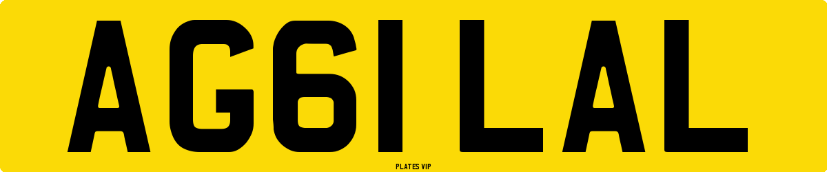 AG61 LAL Number Plate