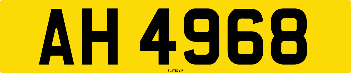 AH 4968 Number Plate