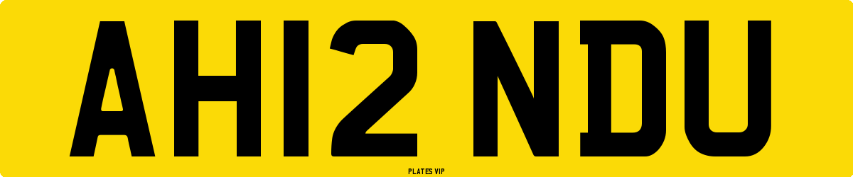 AH12 NDU Number Plate