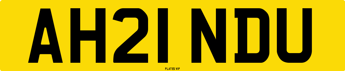 AH21 NDU Number Plate