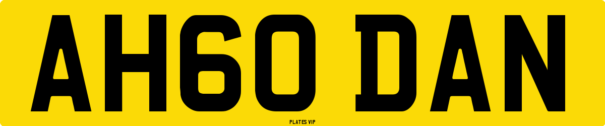 AH60 DAN Number Plate