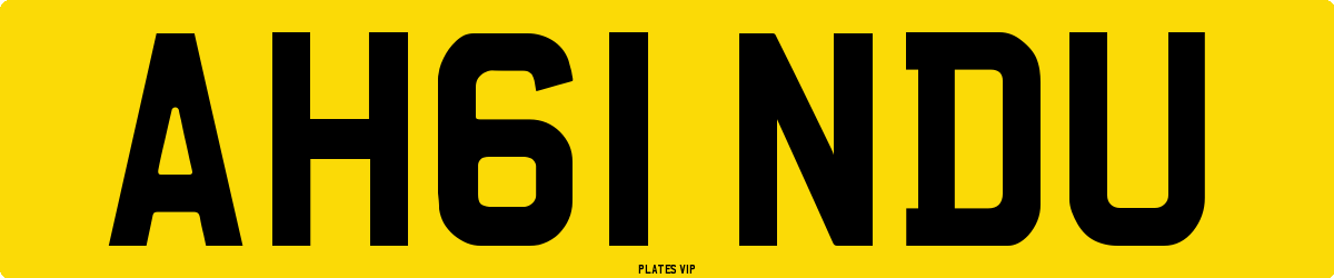 AH61 NDU Number Plate