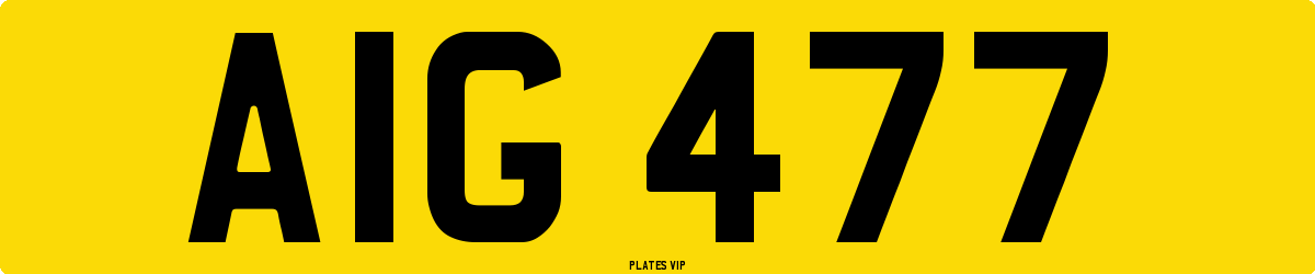 AIG 477 Number Plate