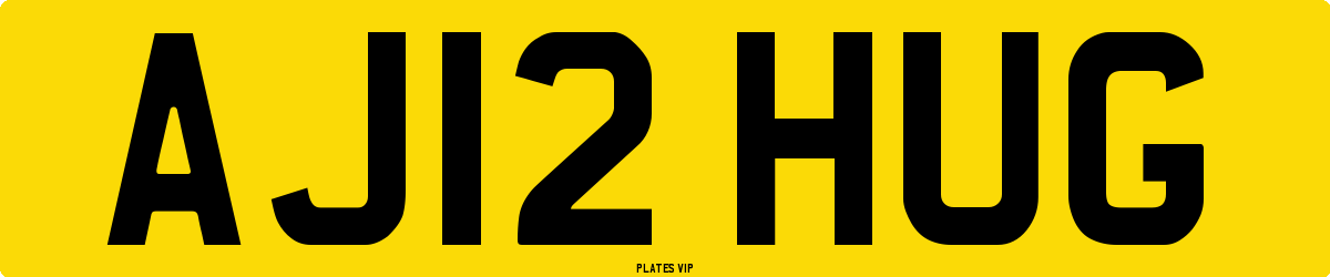 AJ12 HUG Number Plate
