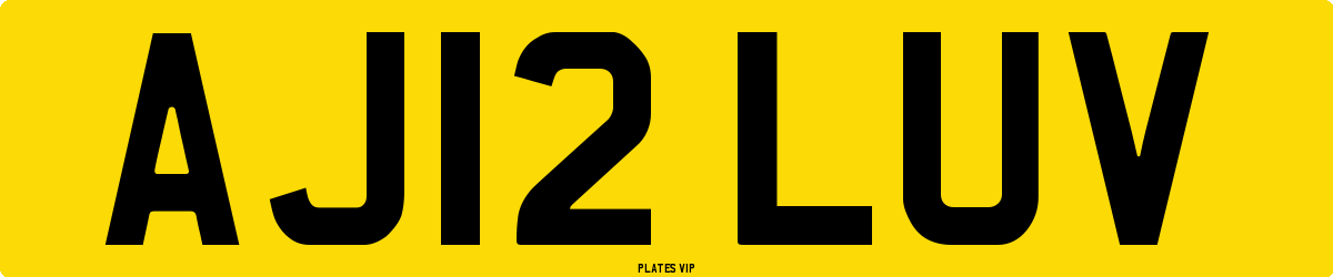 AJ12 LUV Number Plate