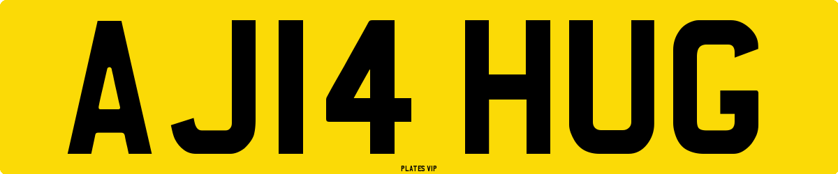 AJ14 HUG Number Plate