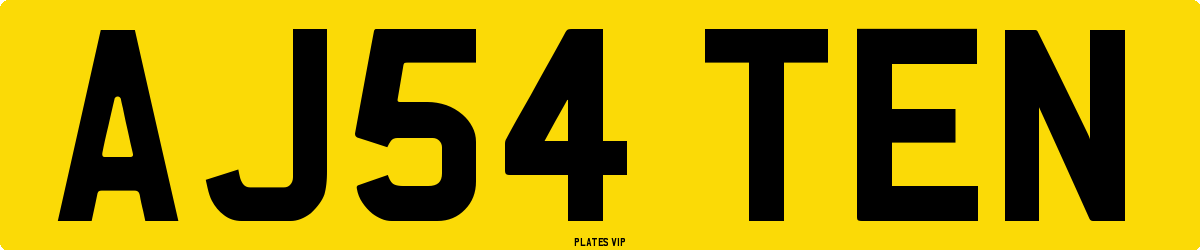 AJ54 TEN Number Plate