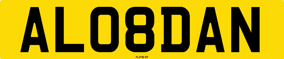 AL08DAN Number Plate