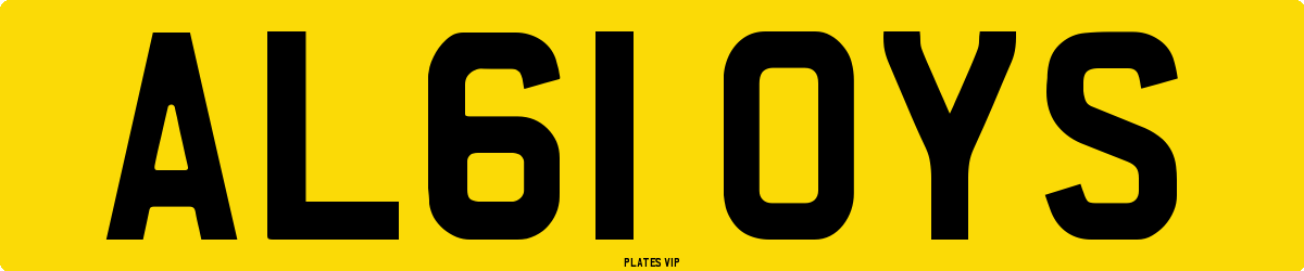 AL61 OYS Number Plate