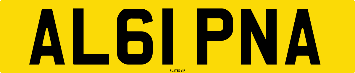 AL61 PNA Number Plate