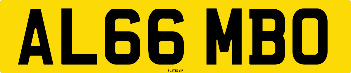 AL66 MBO Number Plate