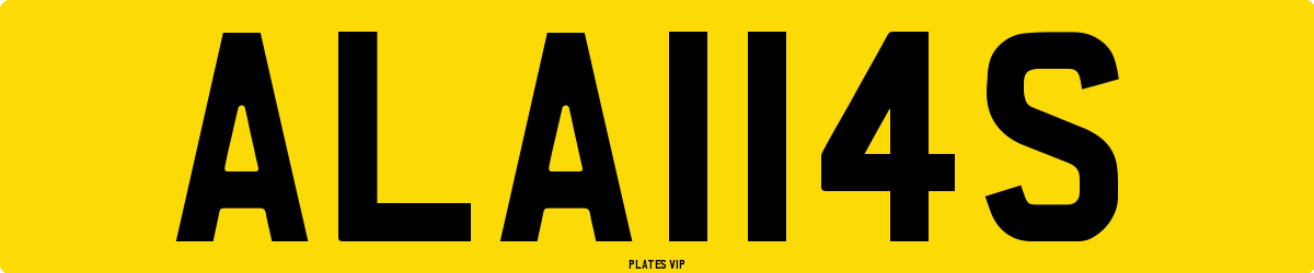 ALA114S Number Plate