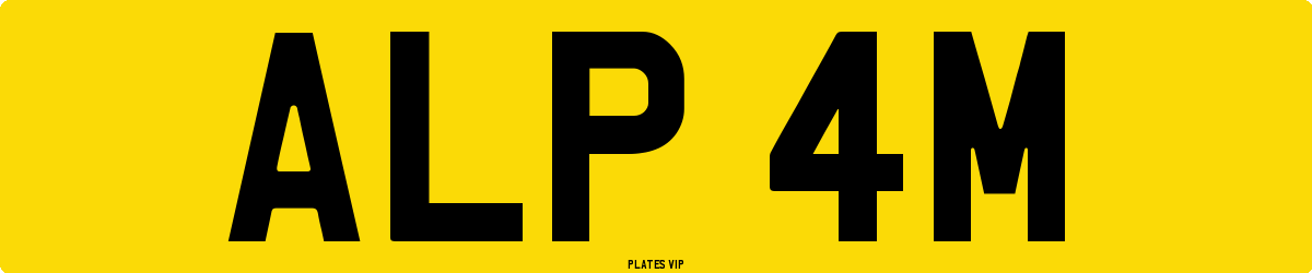 ALP 4M Number Plate