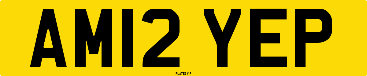 AM12 YEP Number Plate