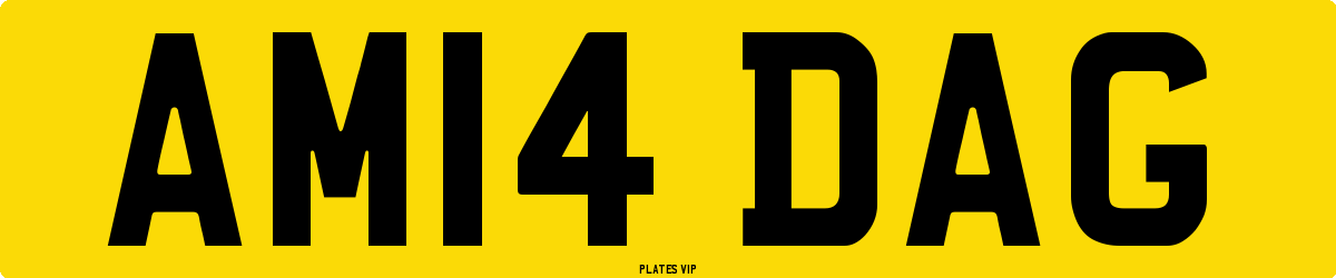AM14 DAG Number Plate