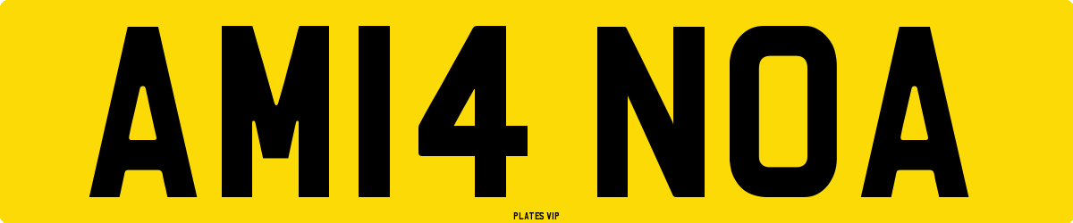 AM14 NOA Number Plate