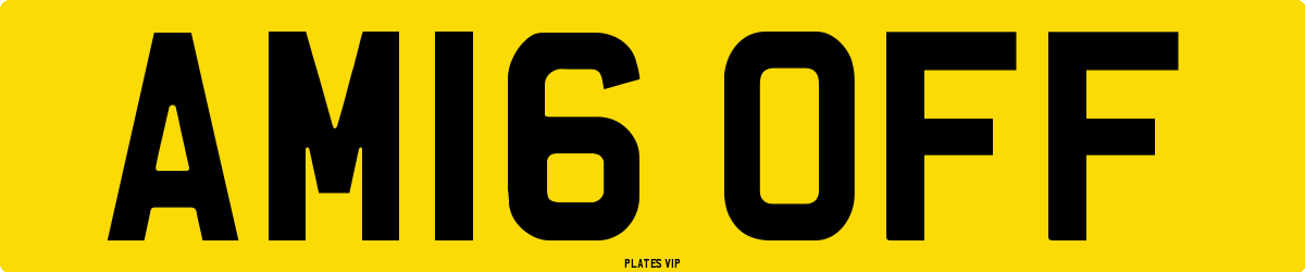 AM16 OFF Number Plate