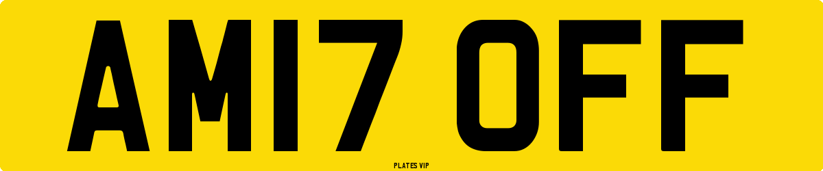 AM17 OFF Number Plate