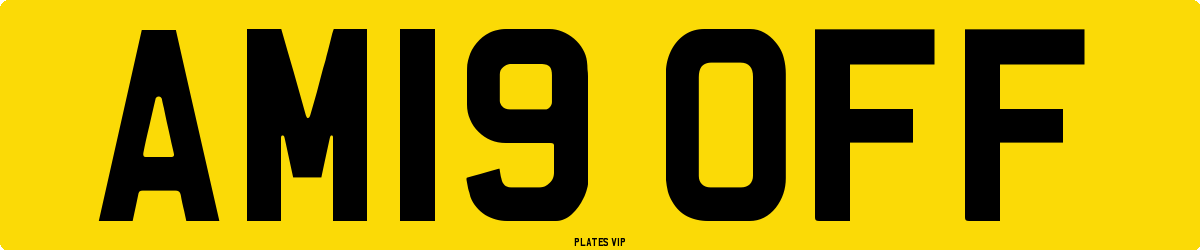 AM19 OFF Number Plate