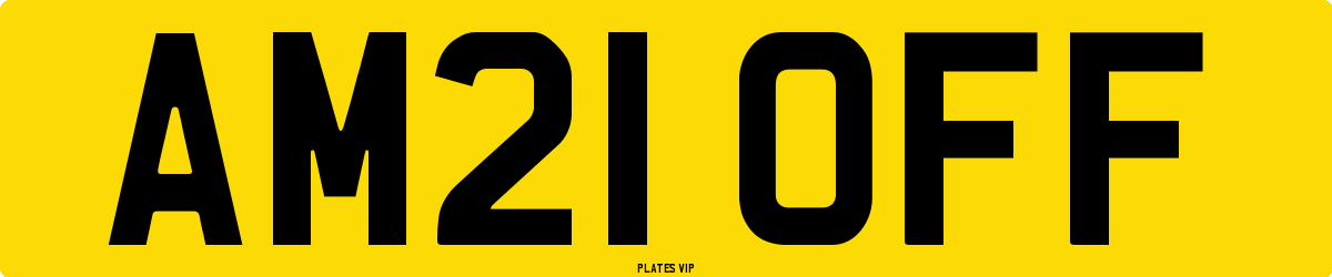 AM21 OFF Number Plate