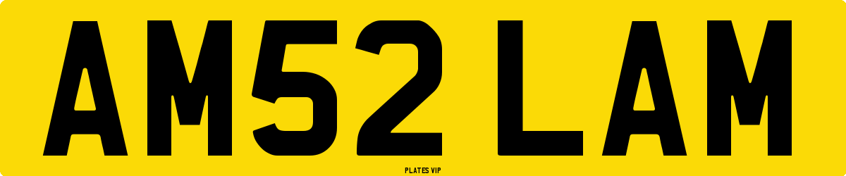 AM52 LAM Number Plate