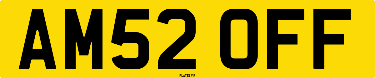 AM52 OFF Number Plate