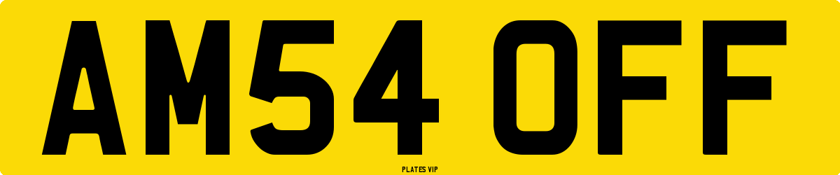 AM54 OFF Number Plate
