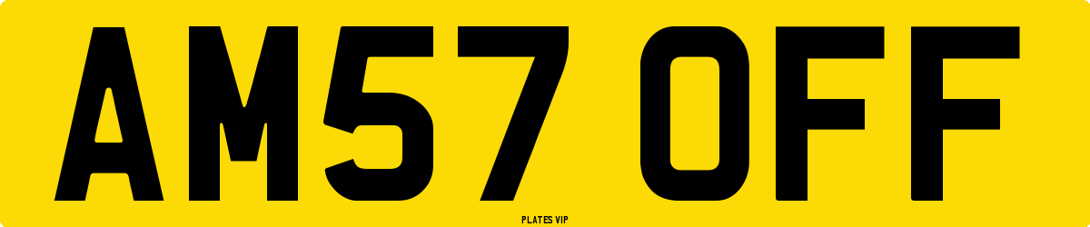 AM57 OFF Number Plate
