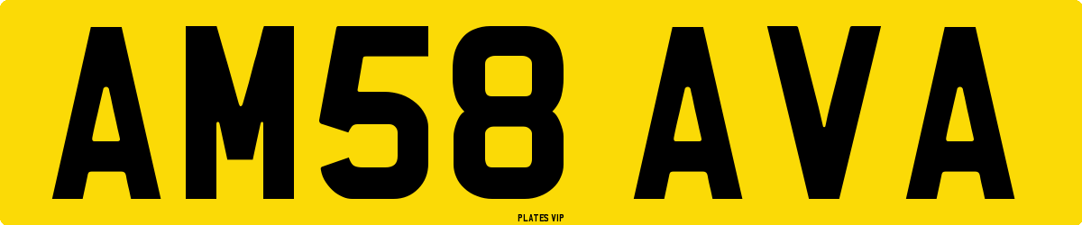 AM58 AVA Number Plate