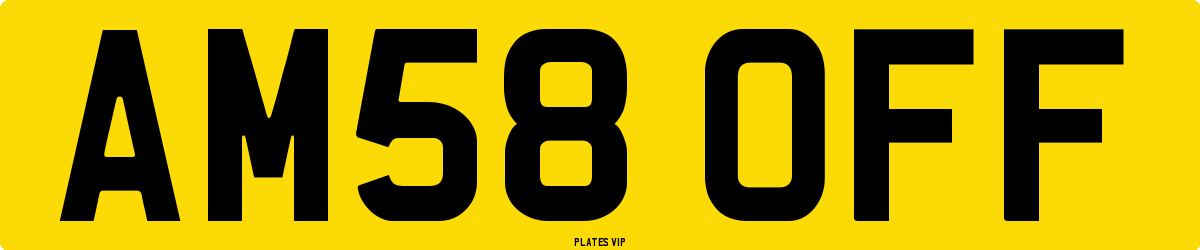 AM58 OFF Number Plate