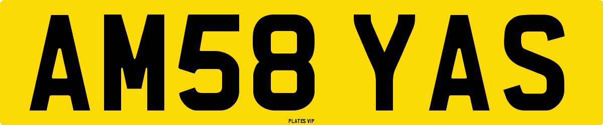 AM58 YAS Number Plate