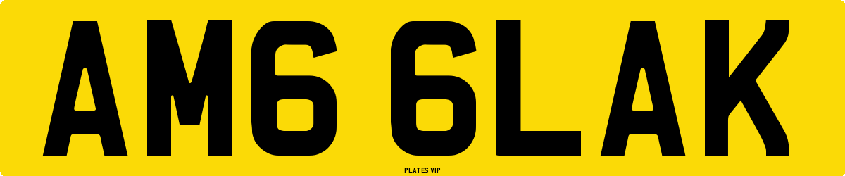 AM6 6LAK Number Plate