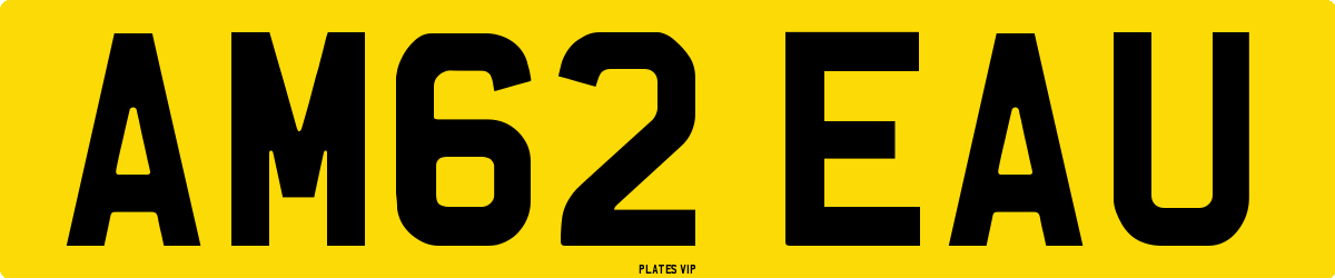 AM62 EAU Number Plate