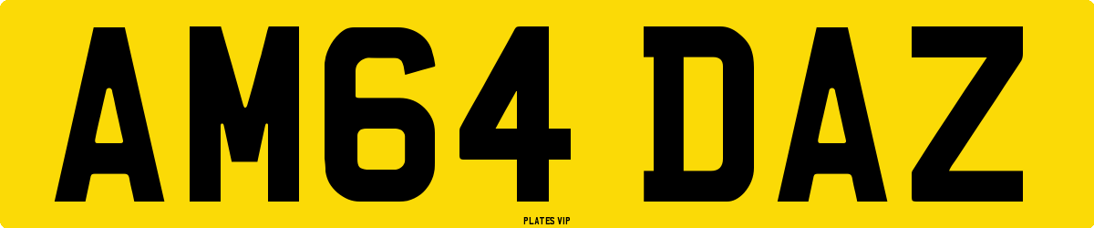 AM64 DAZ Number Plate