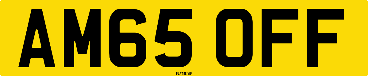 AM65 OFF Number Plate